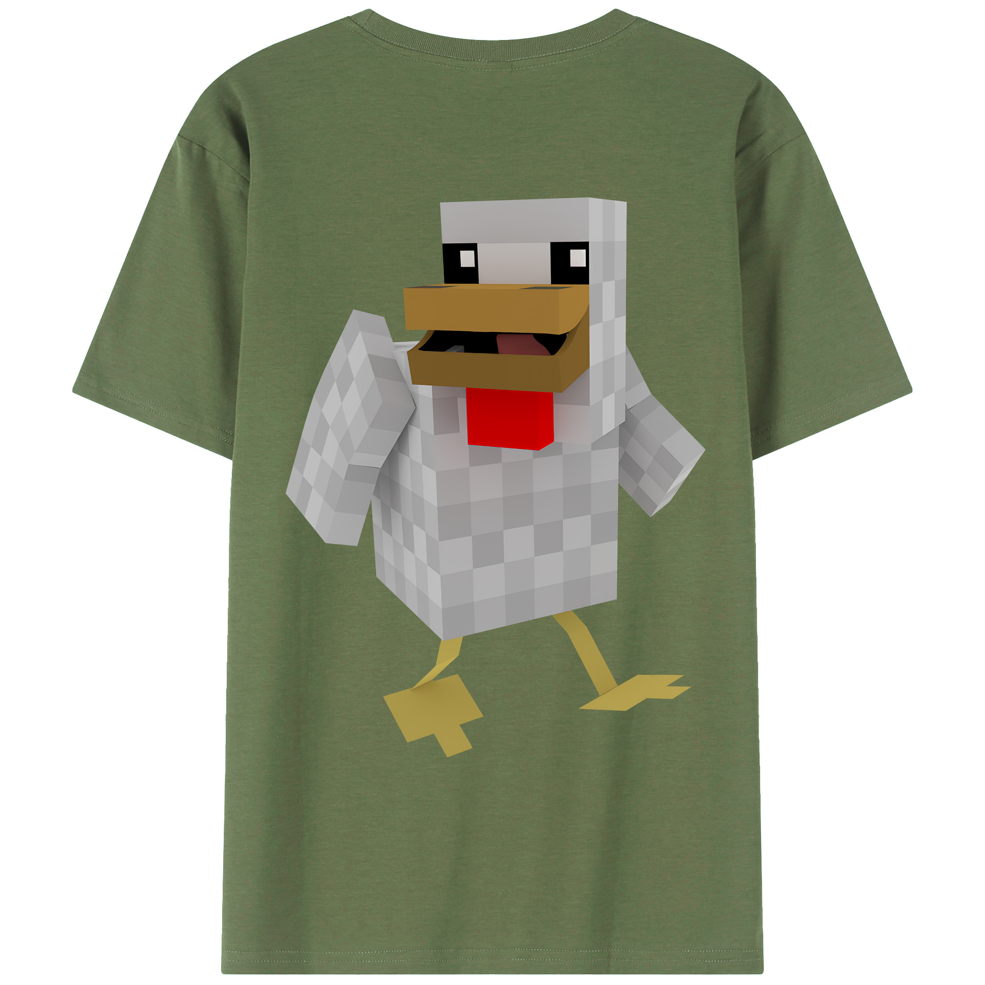 （画像用） マインクラフト ブロックの世界 Minecraft MC Block world 綿100％ メンズ半袖Tシャツ（バックプリント） 通気性